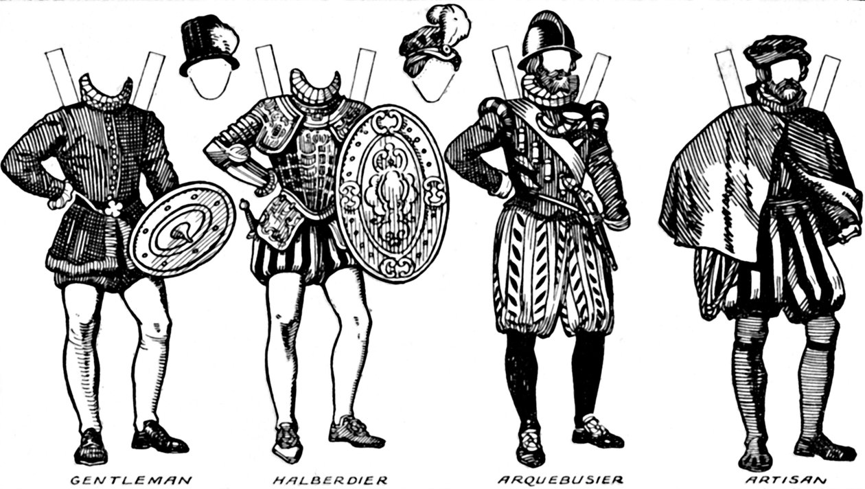 A Galeria de Trajes Históricos: Alguns dos Vestidos Usados em Elizabeths Reign, c1934 de Unbekannt