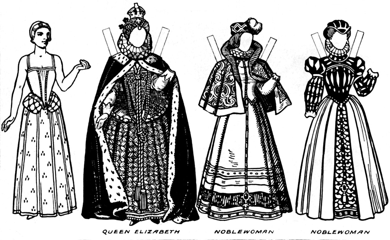 A Galeria de Trajes Históricos: Alguns dos Vestidos Usados em Elizabeths Reign, c1934 de Unbekannt