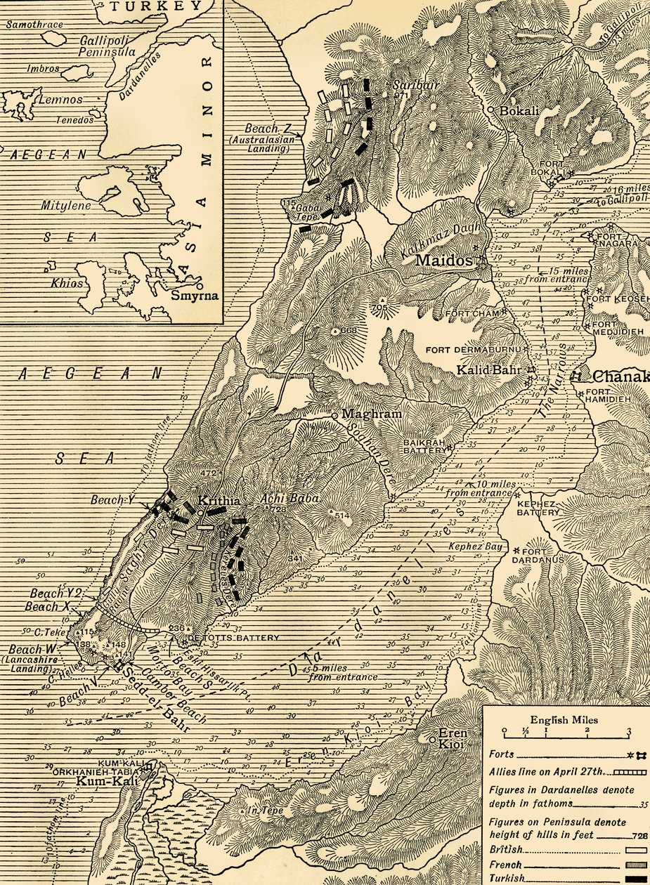 A Campanha Gallipoli, Primeira Guerra Mundial, 1915, c1920. de Unbekannt