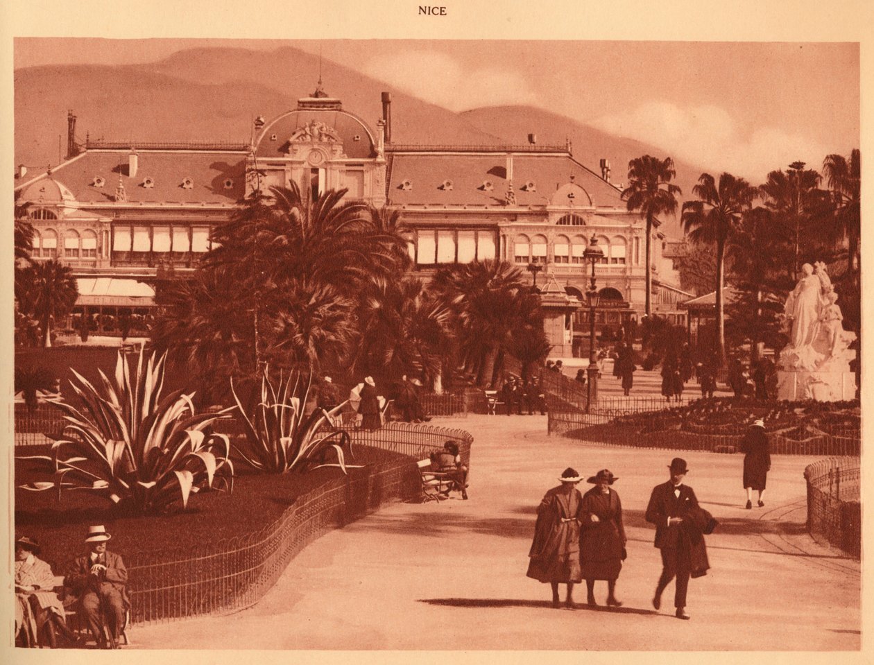 Os jardins e o cassino, Nice, 1930. de Unbekannt