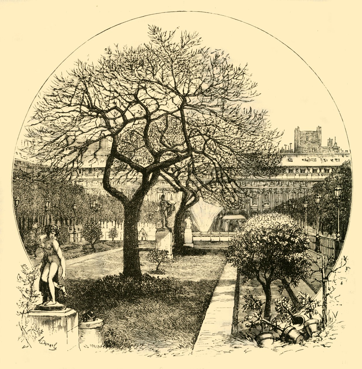 Os jardins do Palais Royal, Paris, 1890. de Unbekannt