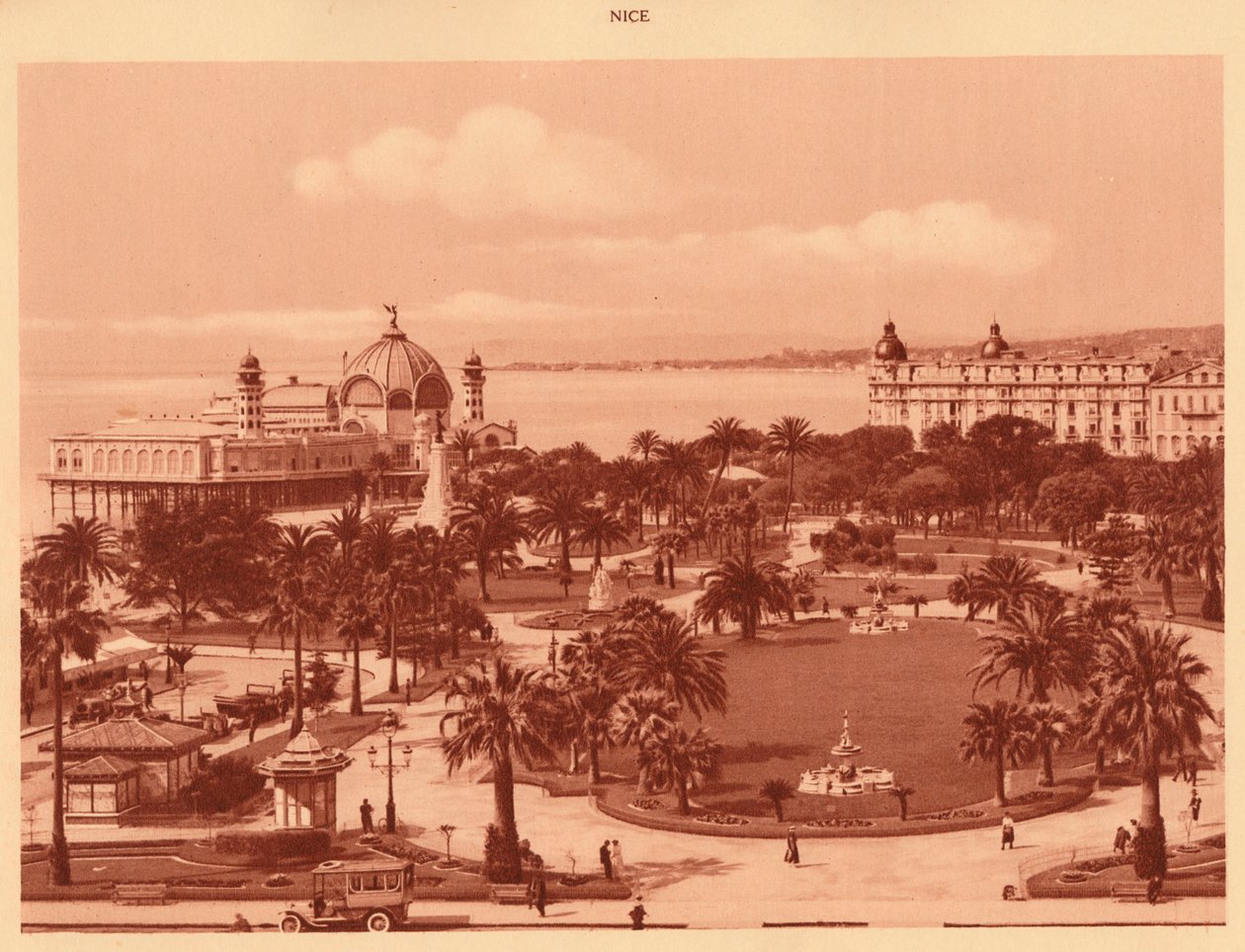Os jardins vistos do cassino, Nice, 1930. de Unbekannt