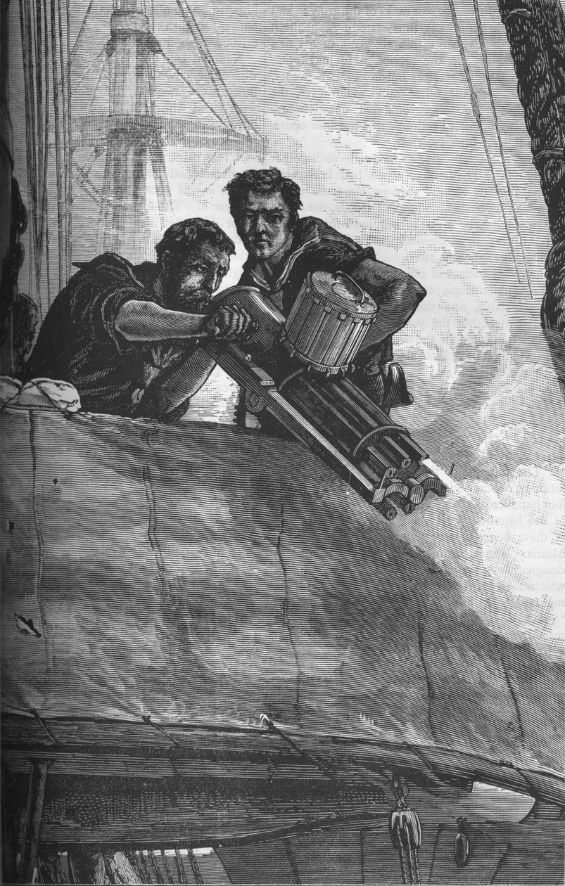 A Gatling Gun usada na Marinha Britânica, c1880 de Unbekannt