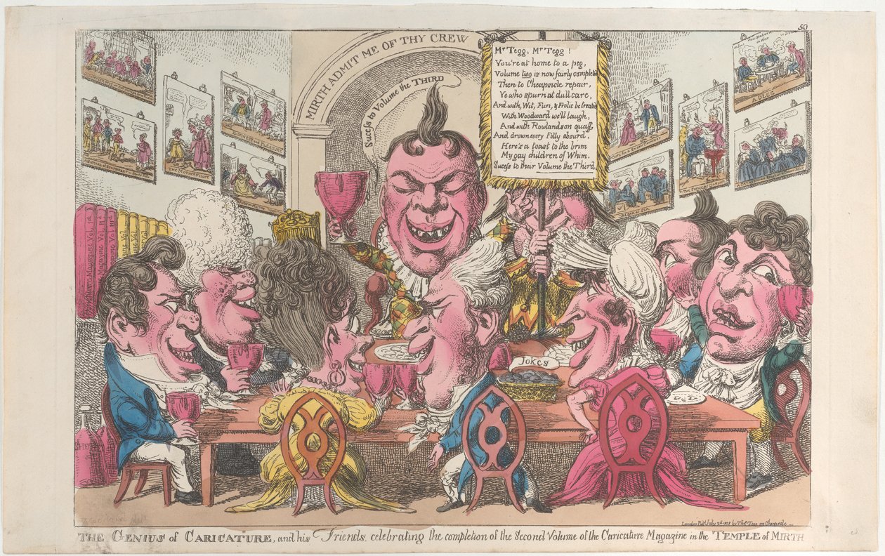 O Gênio da Caricatura e seus Amigos, celebrando a conclusão da Segunda..., 2 de julho de 1808. de Unbekannt