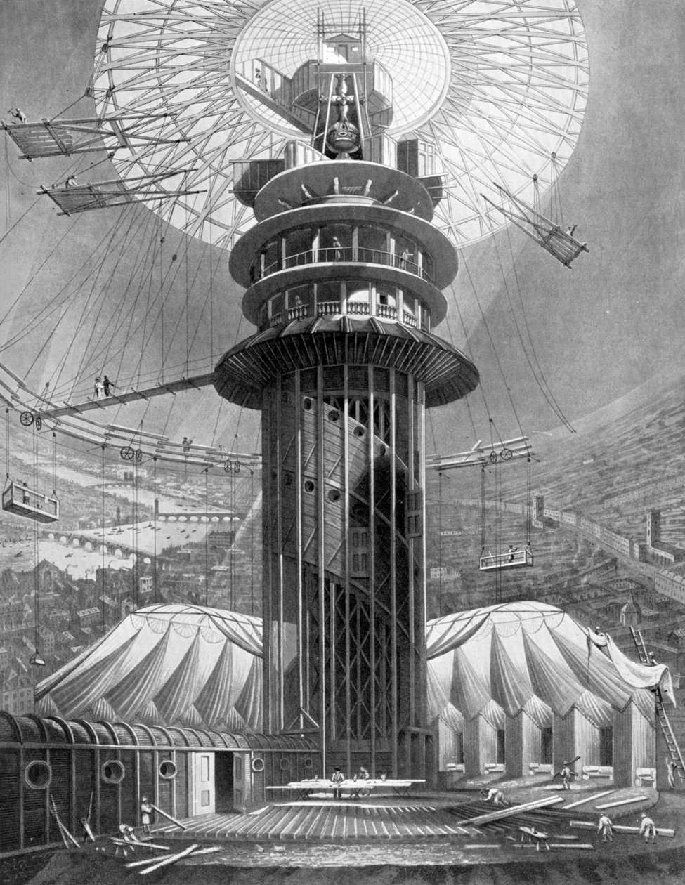 A ascensão geométrica às galerias no Coliseu, Regents Park, Londres, 1823 1926 de Unbekannt
