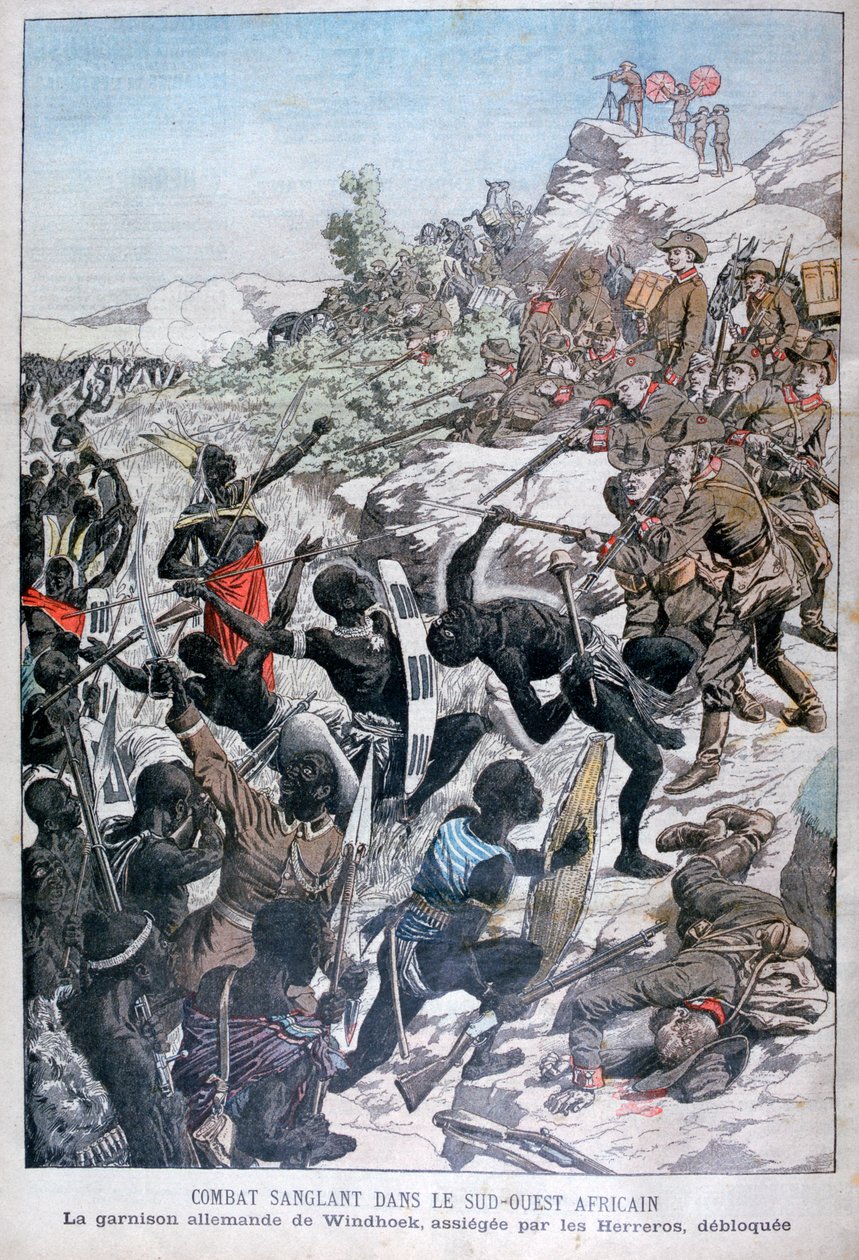 A guarnição alemã de Windhoek, sitiada pelo Herero, sudoeste da África, 1904 de Unbekannt