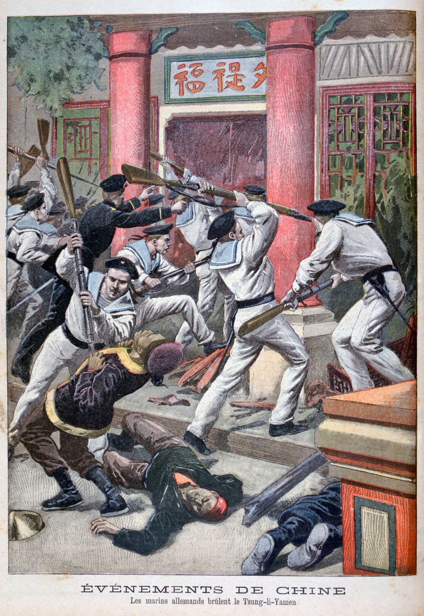 Os marinheiros alemães queimam Tsung-Li-Yamen, 1900 de Unbekannt