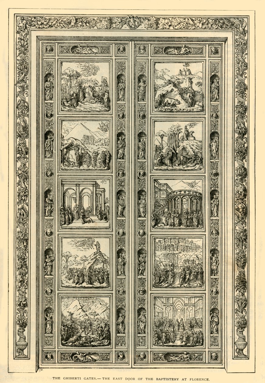 Os Portões Ghiberti - A Porta Leste do Batistério em Florença, 1882. de Unbekannt