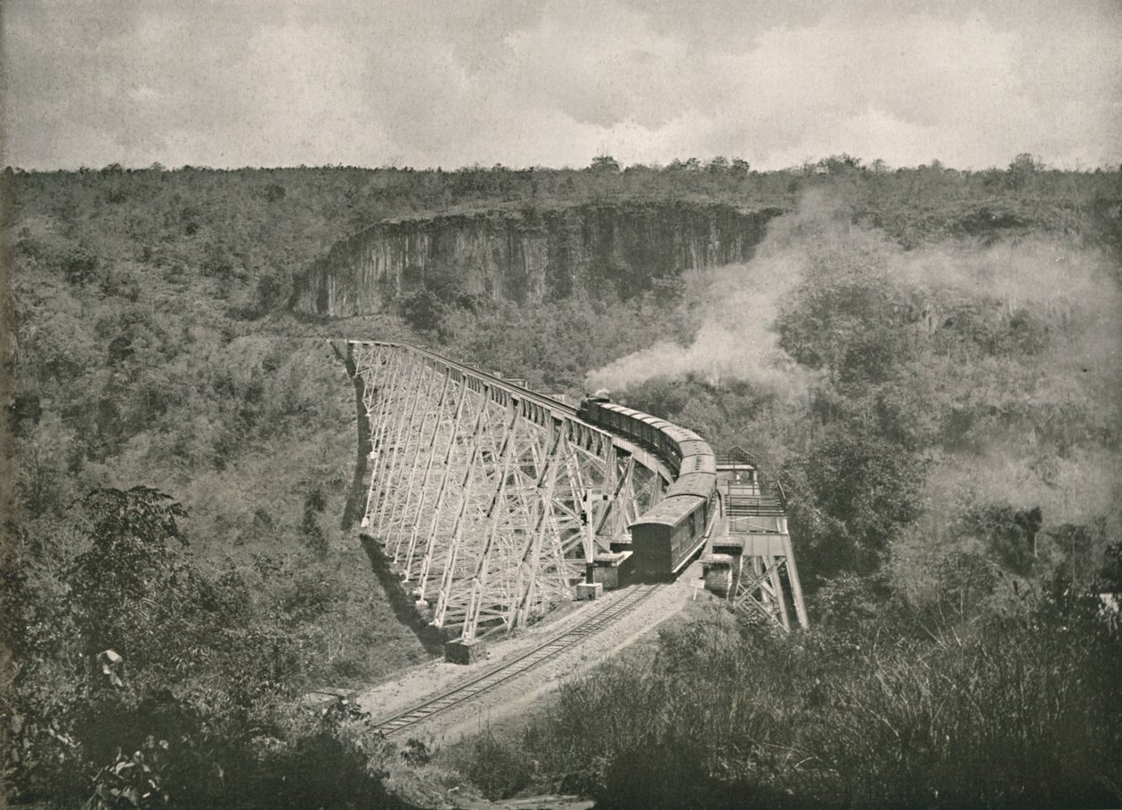 O desfiladeiro de Gokteik e a ponte ferroviária, 1900. de Unbekannt