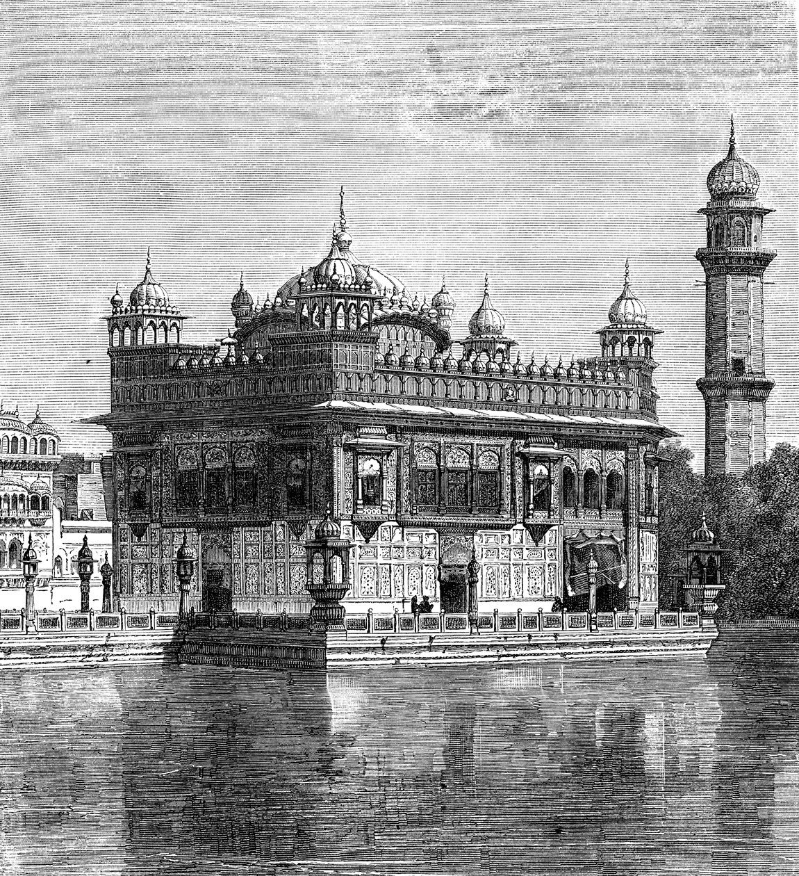 O Templo Dourado e o Lago da Imortalidade em Amritsar, Índia, 1895 de Unbekannt