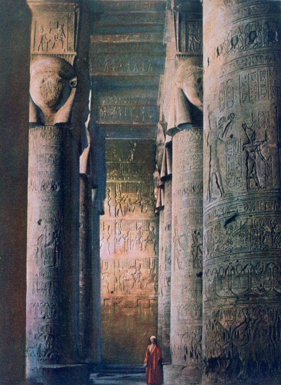O Grande Salão, Templo de Hathor, Dendera, Egito, século XX de Unbekannt