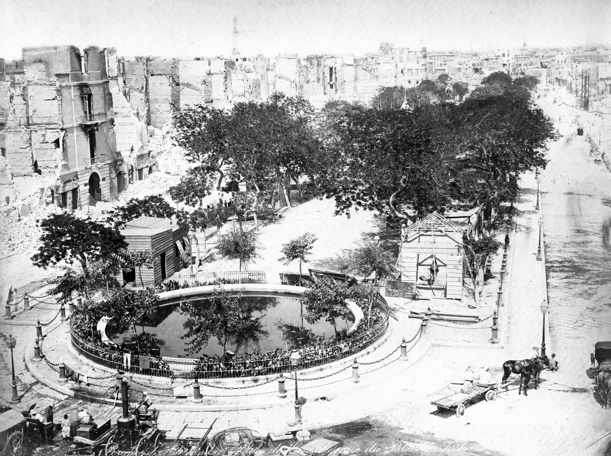 A grande praça após o incêndio, Alexandria, Egito, c1910s de Unbekannt