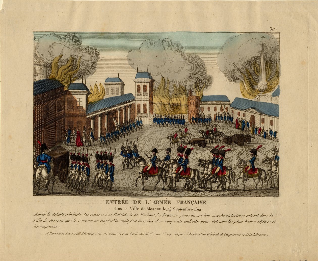 O Grande Armée entra na cidade de Moscou, 1812 de Unbekannt