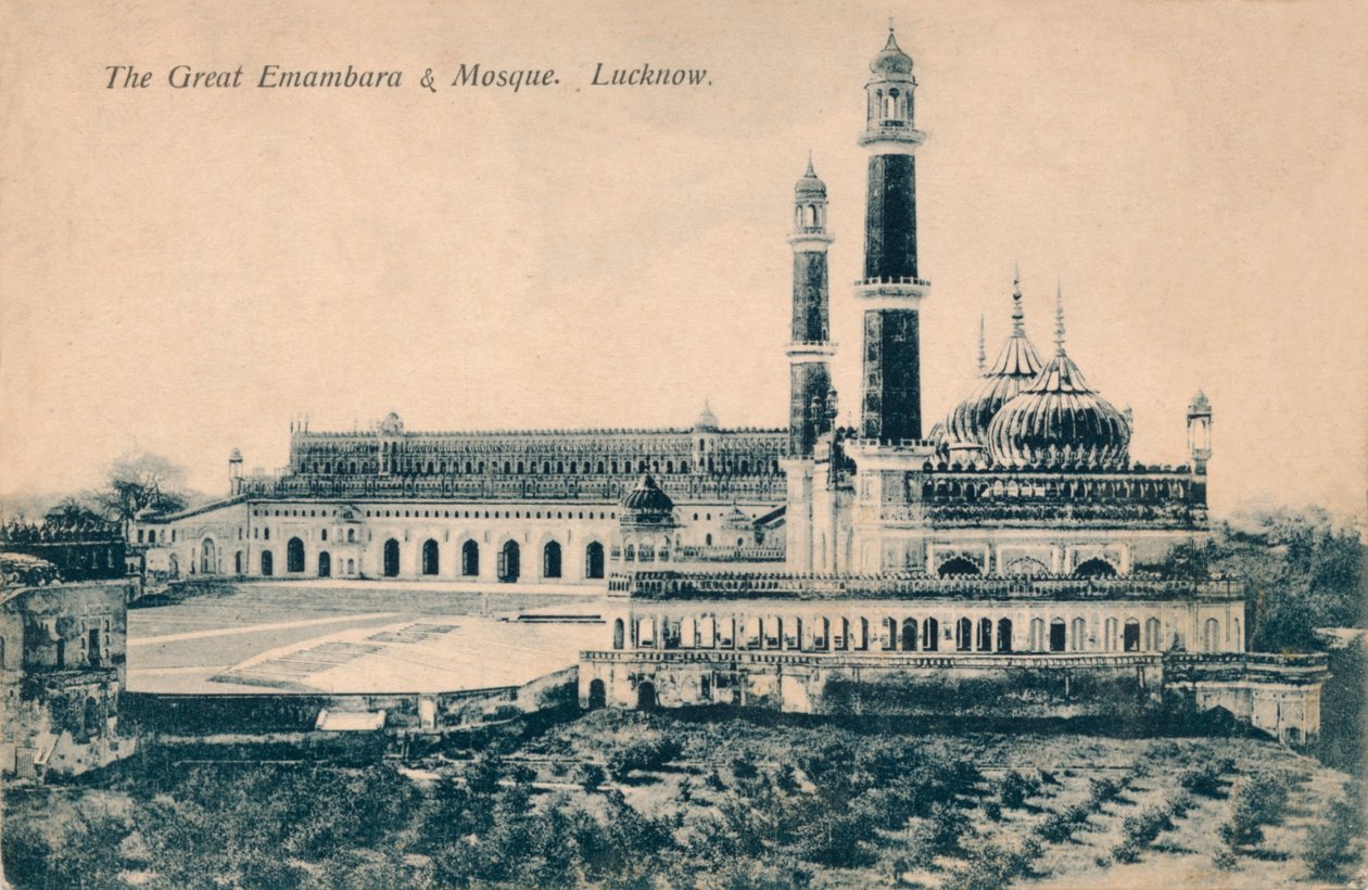 A Grande Emambara e Mesquita. Lucknow, c1900 de Unbekannt