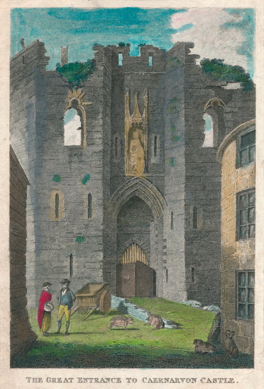 A Grande Entrada do Castelo de Caernarvon, 1808. de Unbekannt