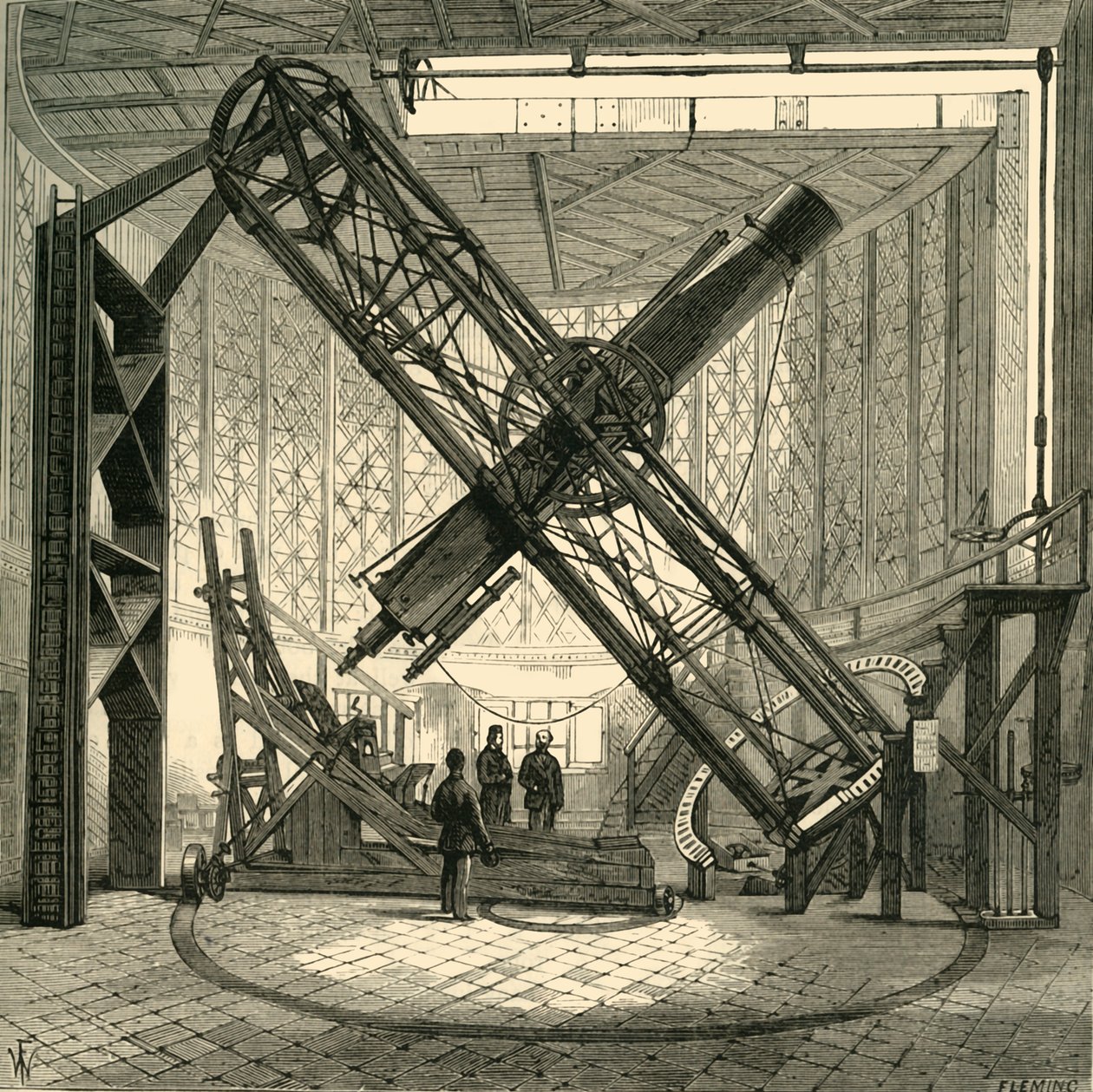 O Grande Telescópio Equatorial no Dome, Observatório de Greenwich, c1878. de Unbekannt
