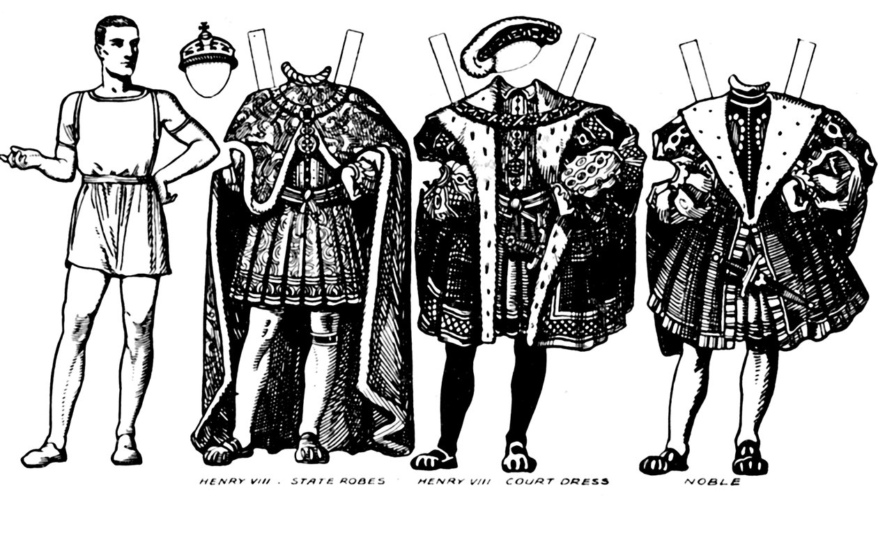 A Grande Galeria de Trajes Britânicos: Vestido Usado em Henry The Oighths Time, c1934 de Unbekannt