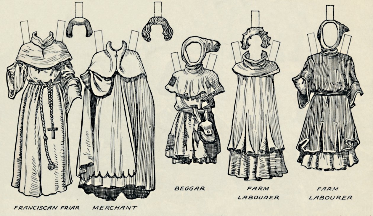 A Grande Galeria de Trajes Britânicos: Vestidos Variados Usados em Norman Times, c1934 de Unbekannt