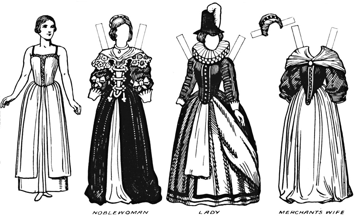 A Grande Galeria de Trajes Históricos: Vestido Usado em James, o Primeiro Reinado, c1934 de Unbekannt