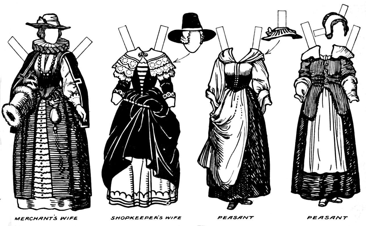 A Grande Galeria de Trajes Históricos: Vestido Usado em James, o Primeiro Reinado, c1934 de Unbekannt