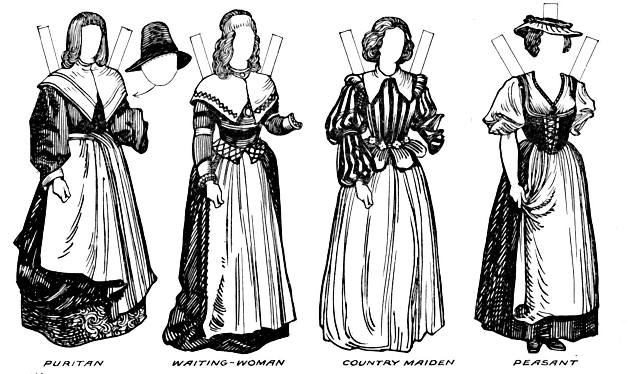 A Grande Galeria de Trajes Históricos: Vestidos Usados em James, o Primeiro Reinado, c1934 de Unbekannt