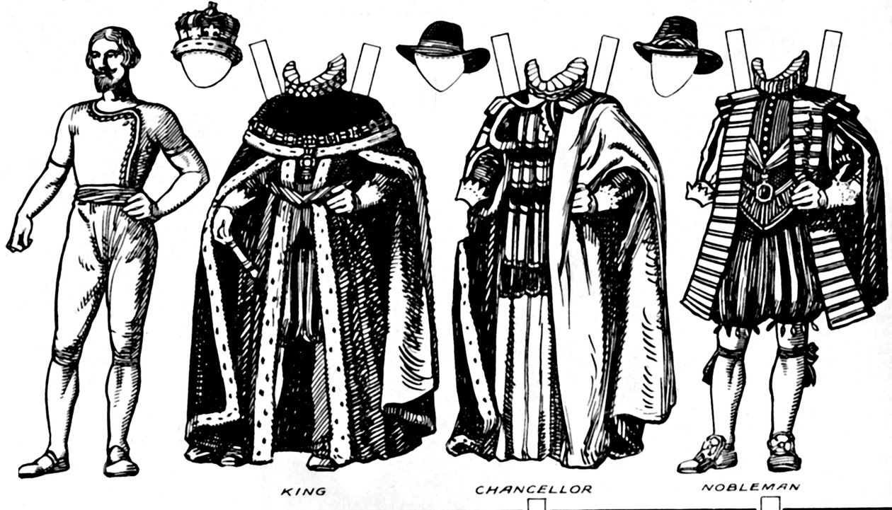 A Grande Galeria de Trajes Históricos: Vestidos Usados em James, o Primeiro Reinado, c1934 de Unbekannt