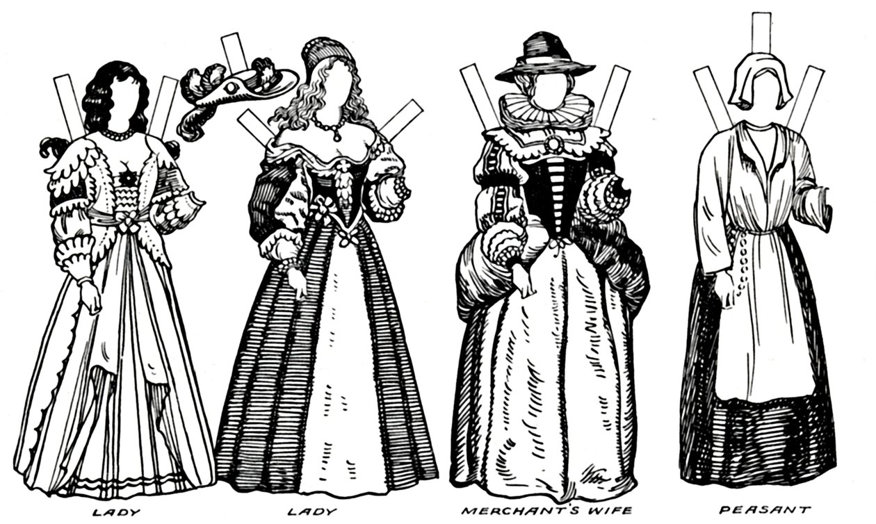 A Grande Galeria de Trajes Históricos: alguns vestidos de Charles The First Time, c1934 de Unbekannt
