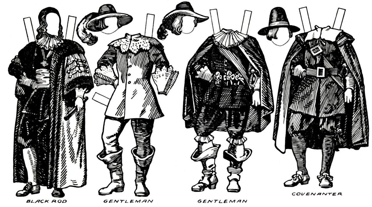 A Grande Galeria de Trajes Históricos: Alguns Vestidos de Charles The First Time, c1934 de Unbekannt