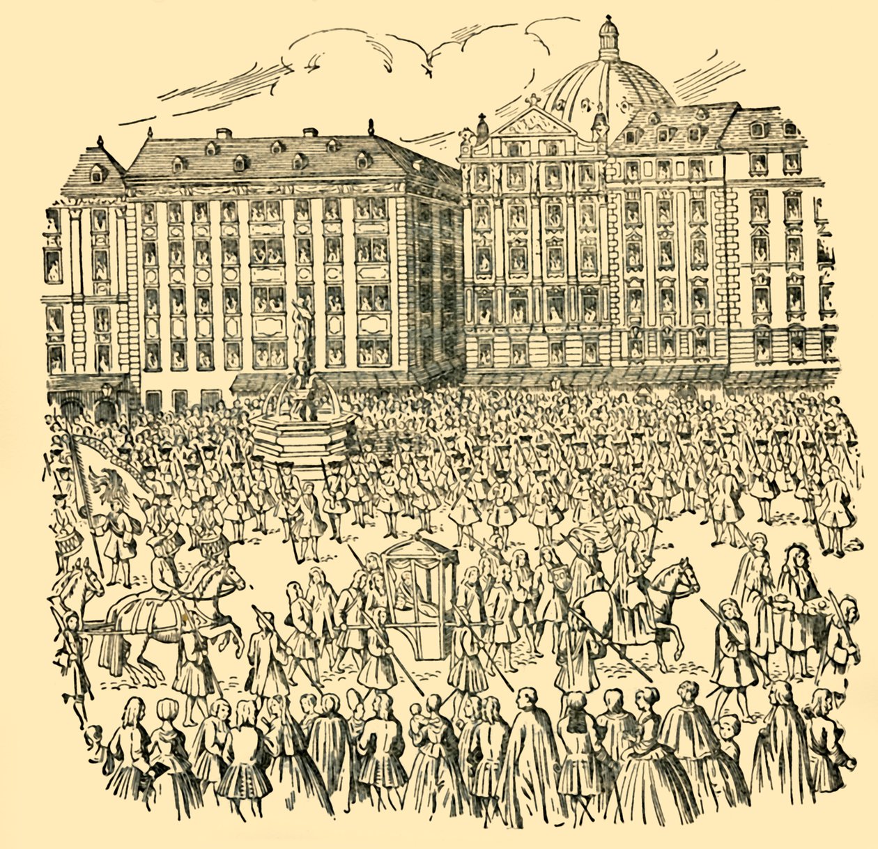 Os grandes nobres da Hungria prestam juramento de lealdade a Maria Teresa ... em 1740, c1930. de Unbekannt