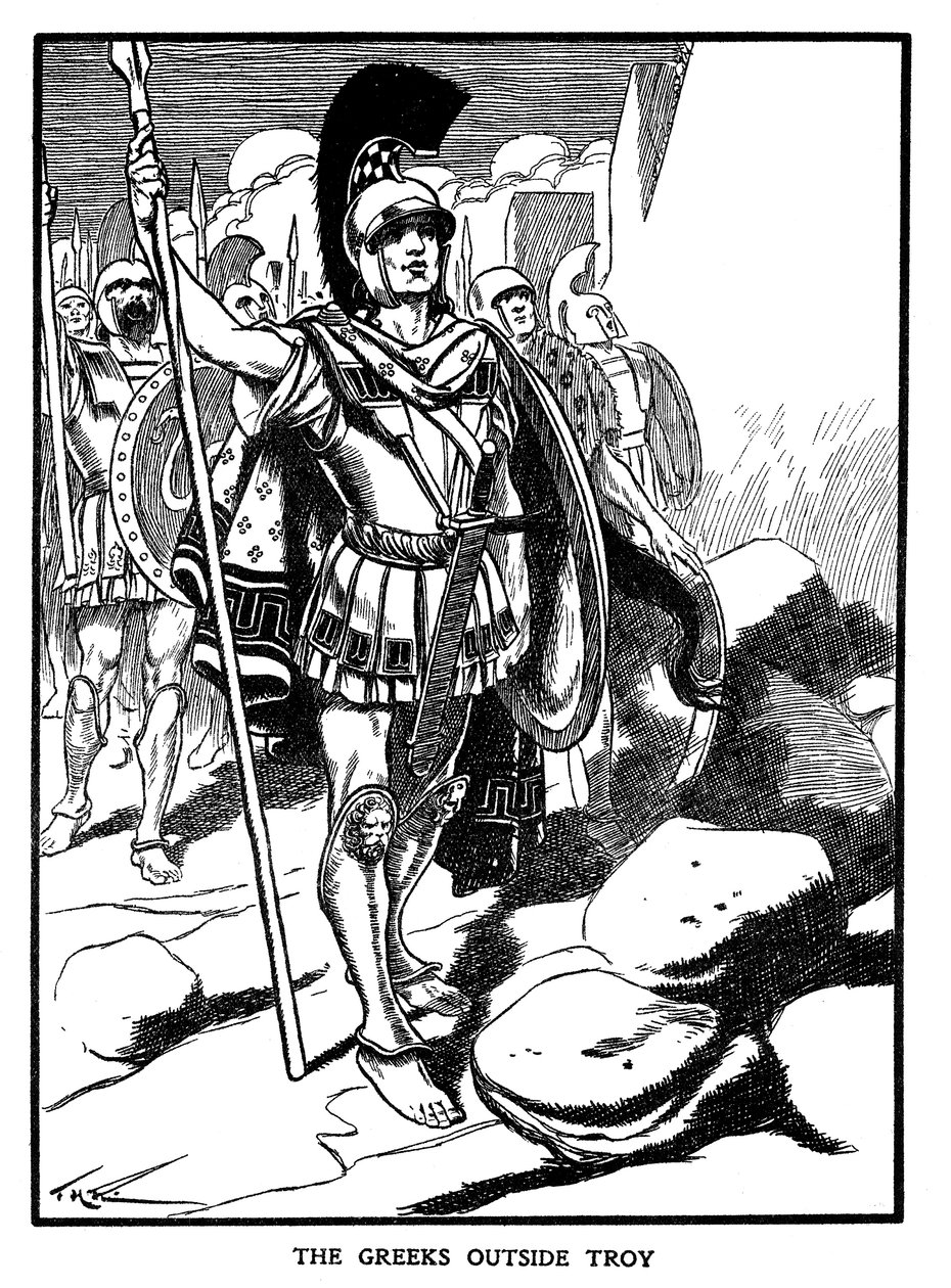 Os gregos do lado de fora de Tróia, c1900 de Unbekannt