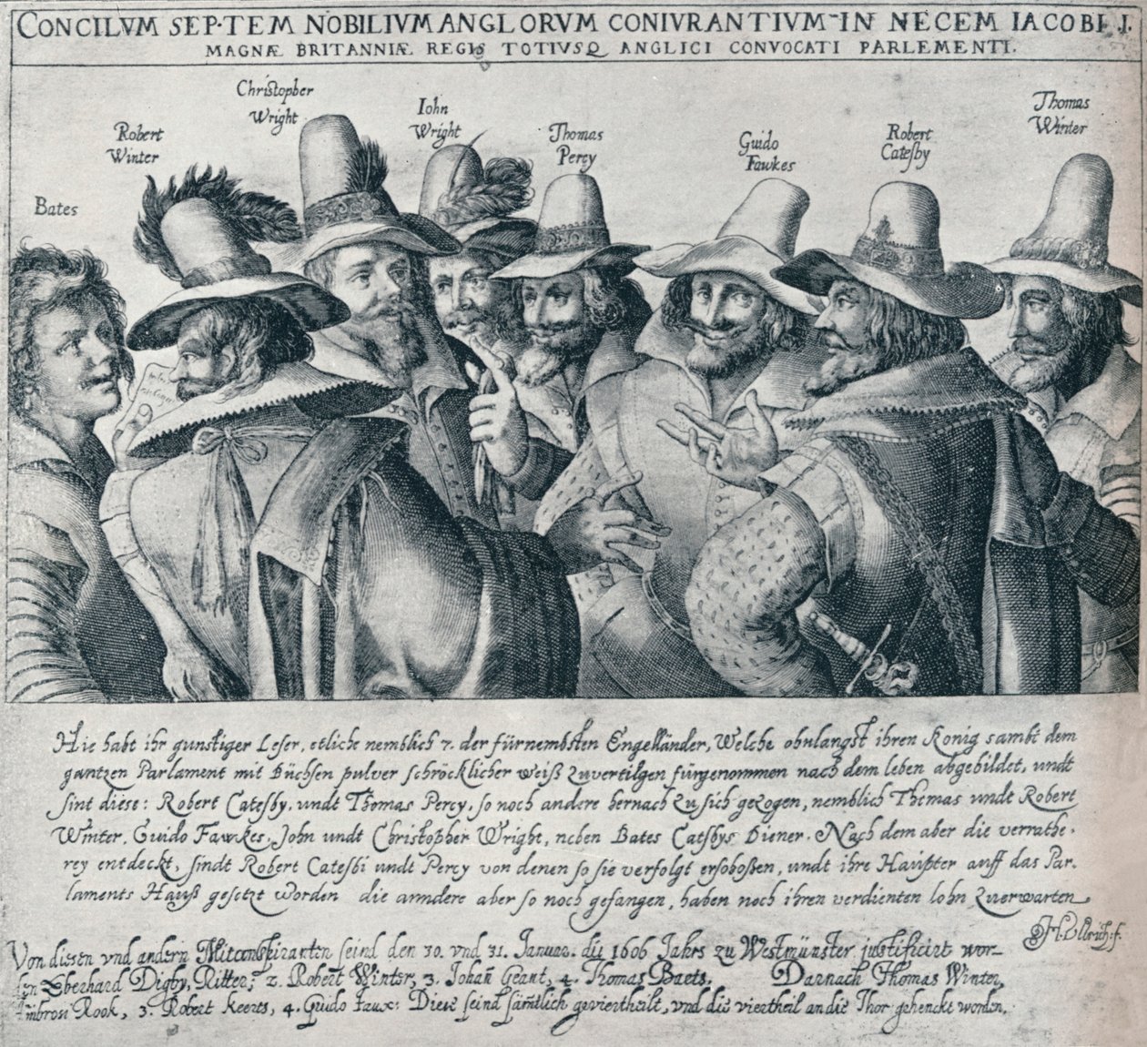 Os Conspiradores da Trama da Pólvora e seus Servos Bates, 1605, 1901 de Unbekannt