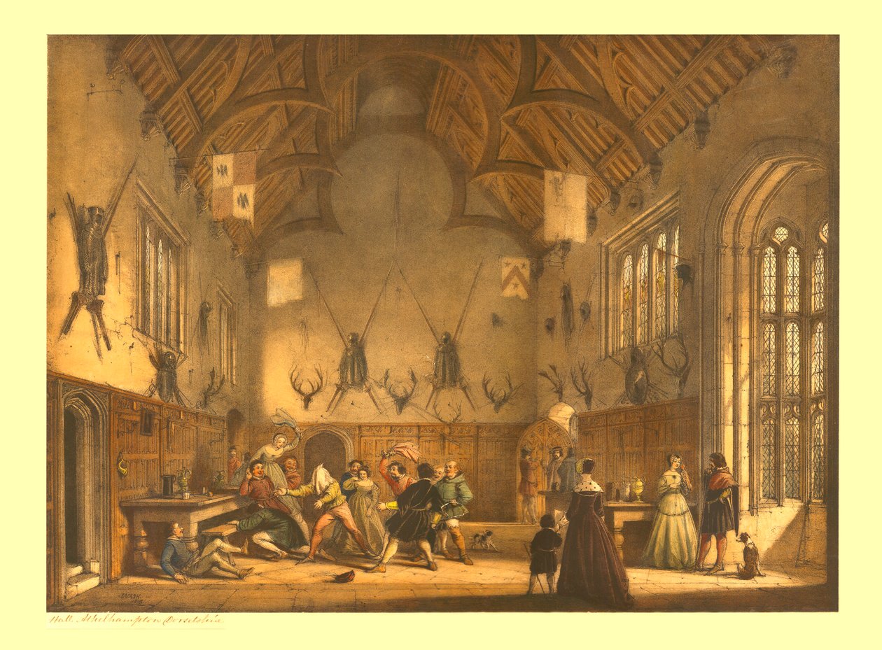 O Salão, Athelhampton, Dorset, c1838. de Unbekannt
