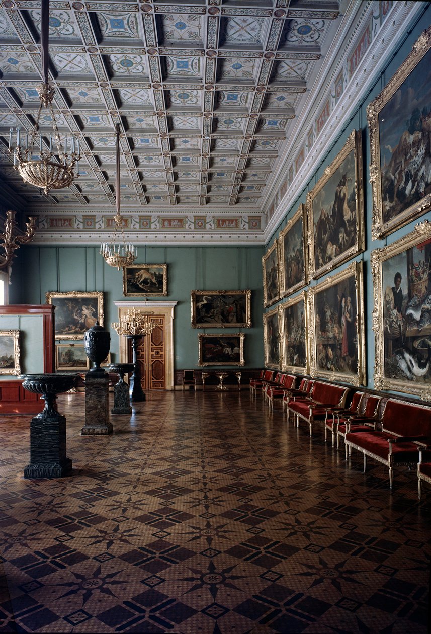 O Salão das Pinturas Flamengas no Hermitage, século XX de Unbekannt