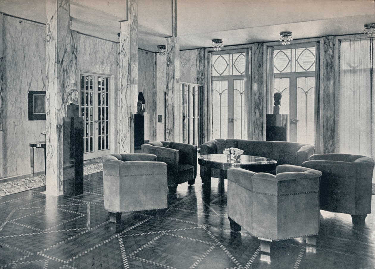 O salão do palácio Stoclet, Bruxelas, Bélgica, c1914 de Unbekannt