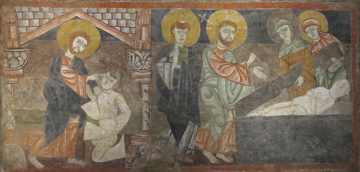 A cura do cego e a ressurreição de Lázaro, primeira metade do século XII, possivelmente 1129-34. de Unbekannt