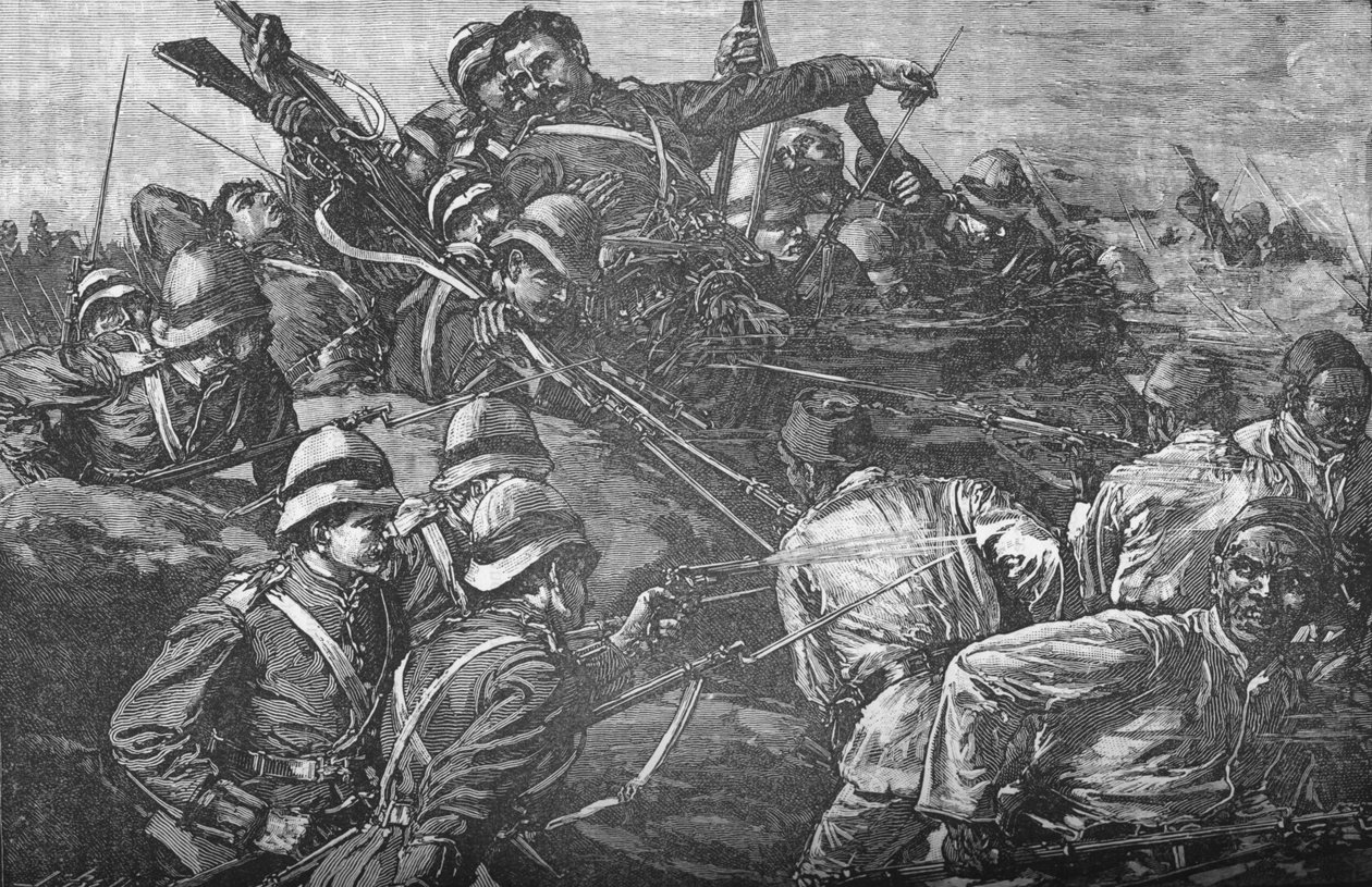 A Brigada Highland invadindo as trincheiras em Tel-El-Kebir, c1882 de Unbekannt