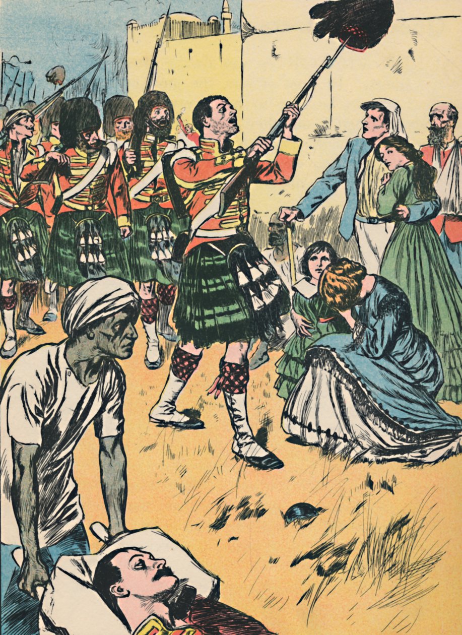 Os Highlanders que entram em Lucknow, c1907 de Unbekannt