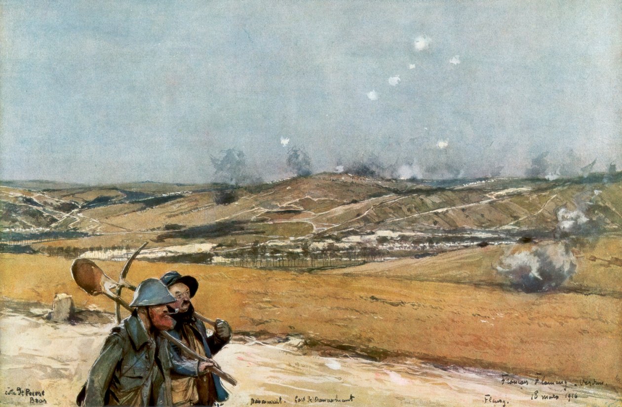 As colinas e o forte de Douaumont, Verdun, França, 18 de março de 1916, 1926 de Unbekannt