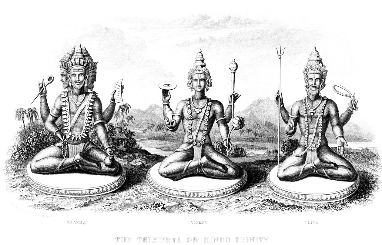 A Trindade Hindu, c1800 de Unbekannt