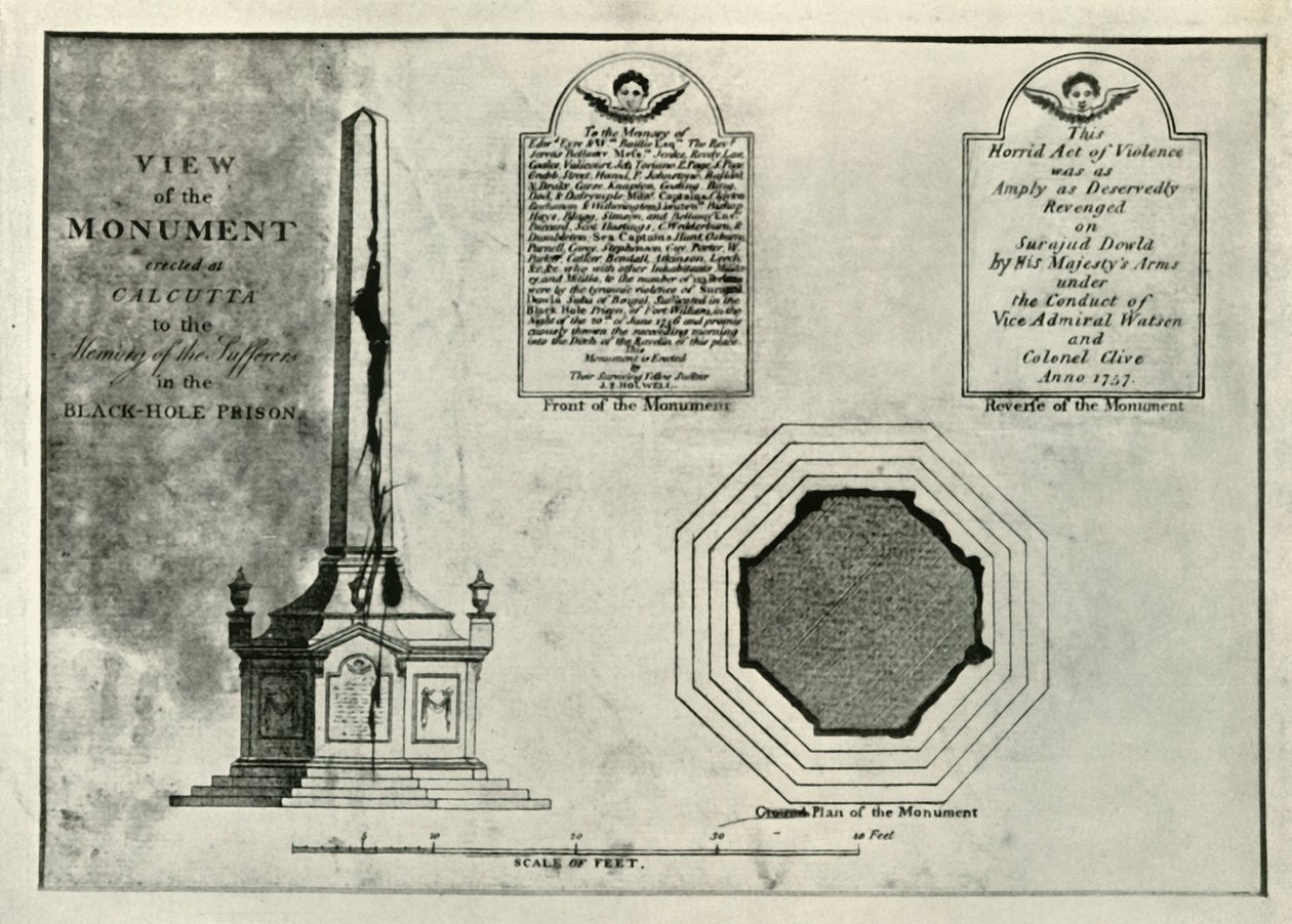 O monumento de Holwell, c1820, 1925. de Unbekannt