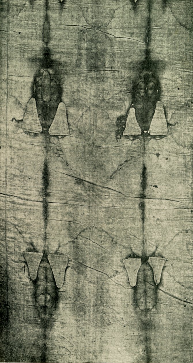 O Santo Sudário - Impressão do Corpo: Vista Frontal, 1902. de Unbekannt