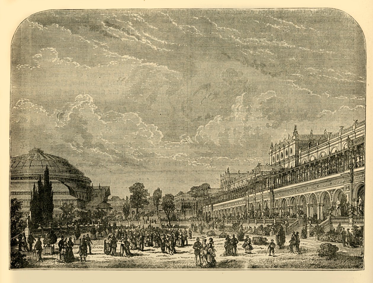O Jardim de Horticultura e o Edifício de Exposições, c1876. de Unbekannt