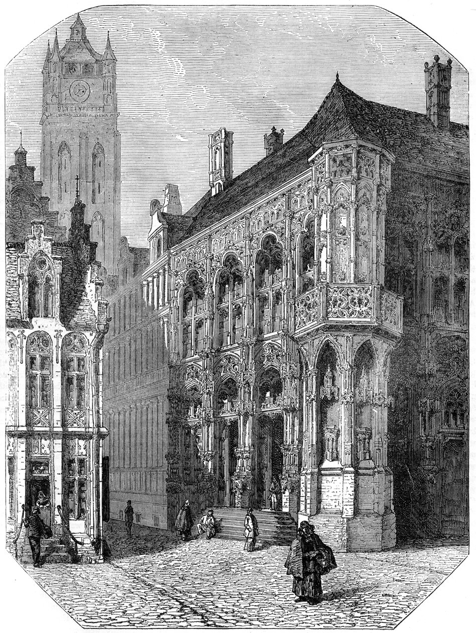 O Hotel de Ville, Gante, século XIX de Unbekannt