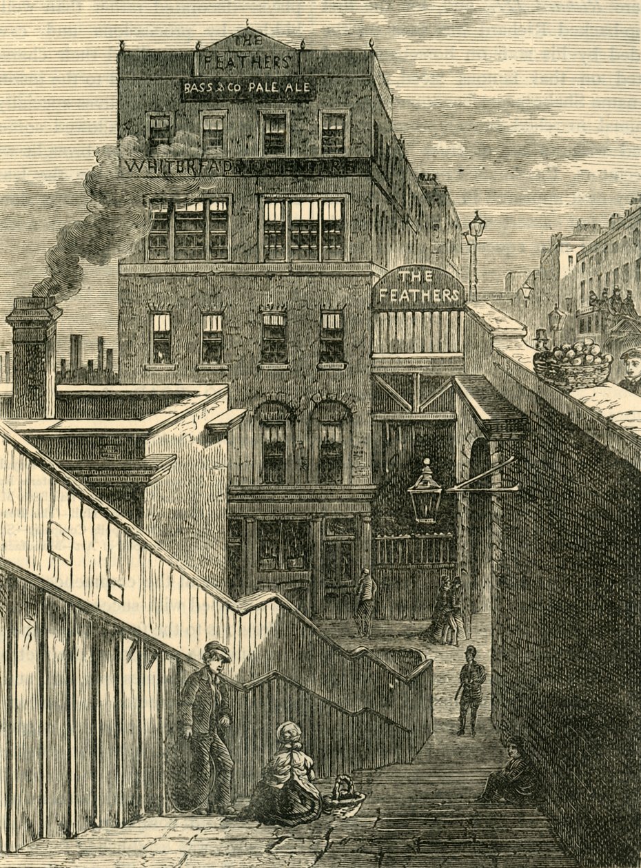 As casas em Waterloo Bridge Road, c1878. de Unbekannt