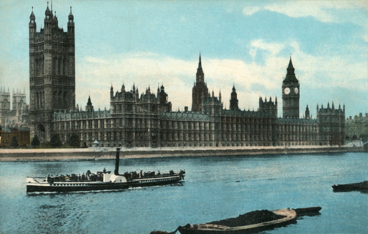 As Casas do Parlamento, Westminster, Londres, c1907. de Unbekannt