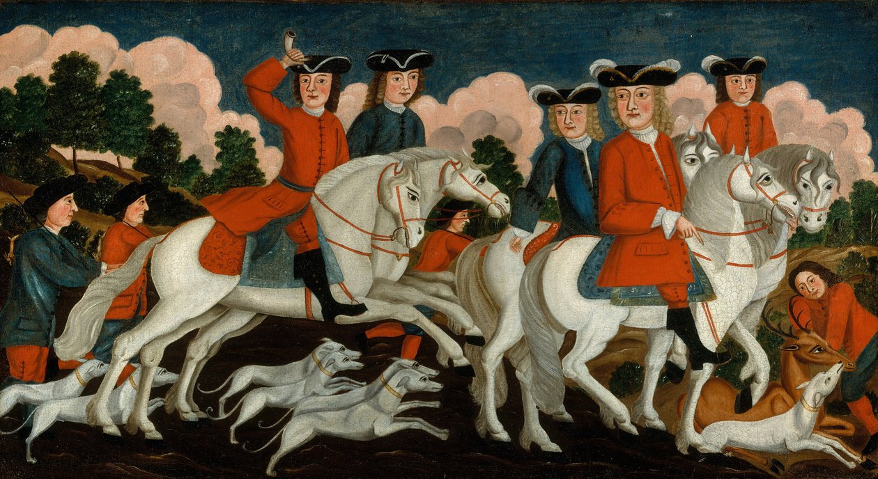 The Hunting Party em Nova Jersey, ca. 1750 de Unbekannt