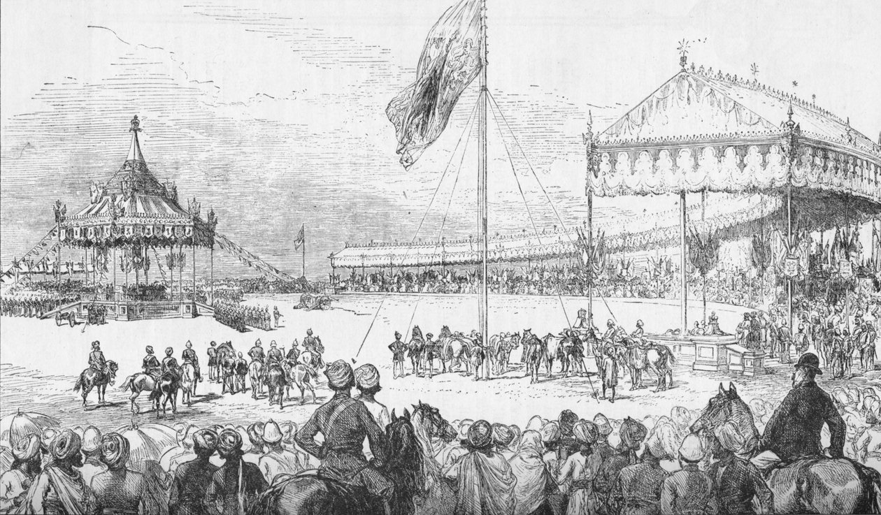 O Imperial Durbar em Delhi, Índia, em 1 de janeiro de 1877 1908. de Unbekannt