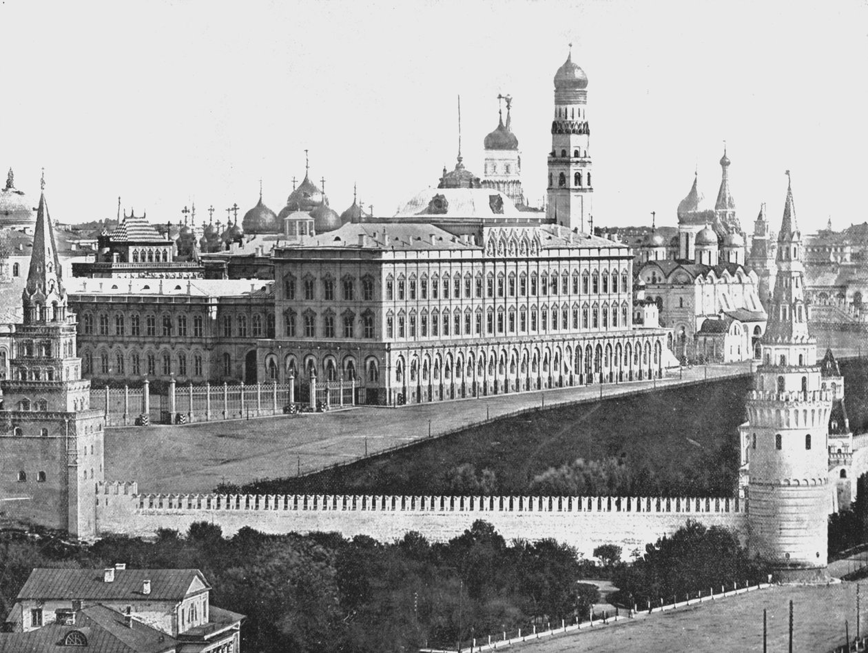 O palácio imperial dentro do Kremlin, Moscou, Rússia, 1895. de Unbekannt