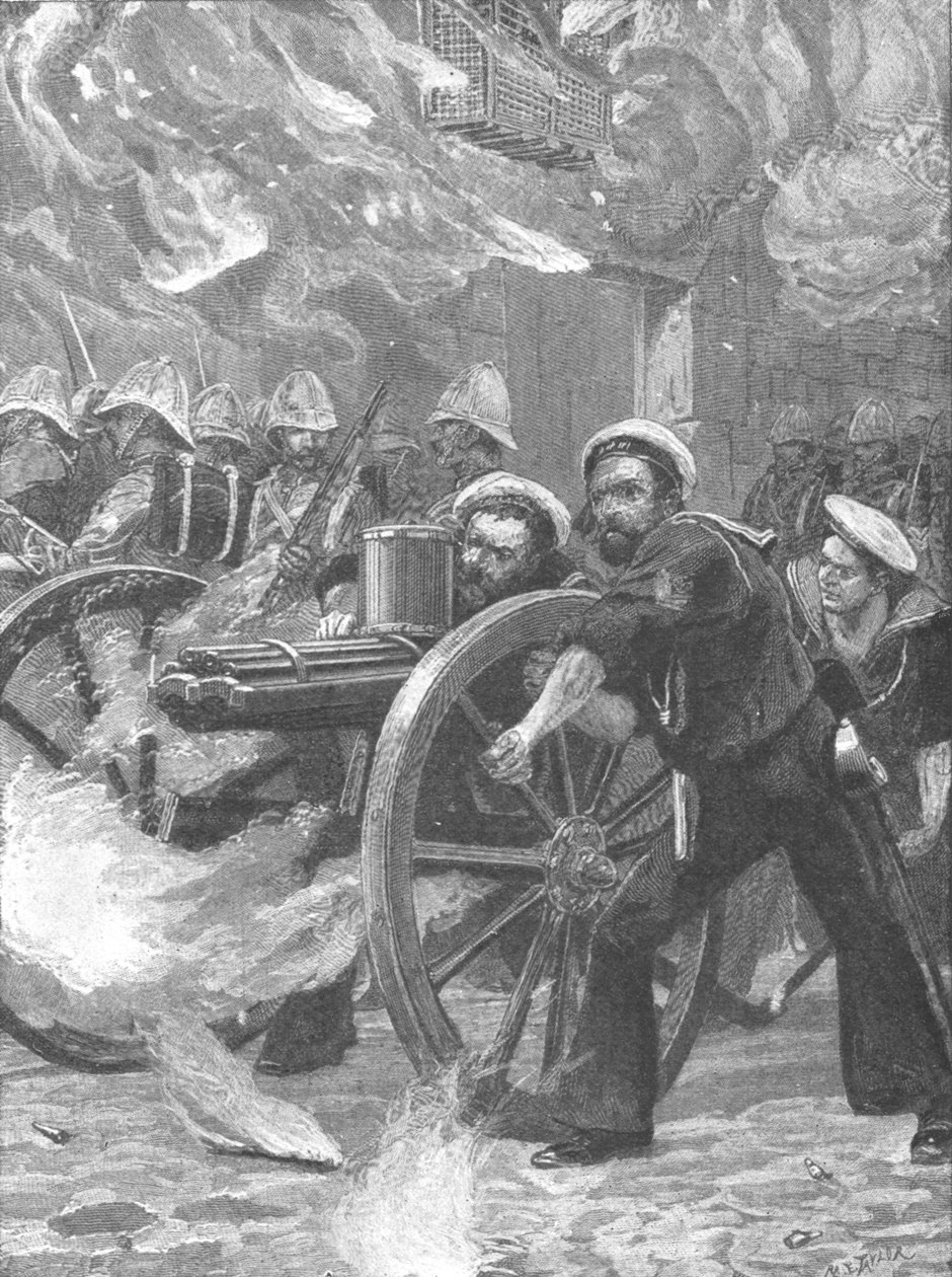 A Insurreição sob Arabi Pasha, 1882: Os Bluejackets limpando as ruas ..., 1901. de Unbekannt
