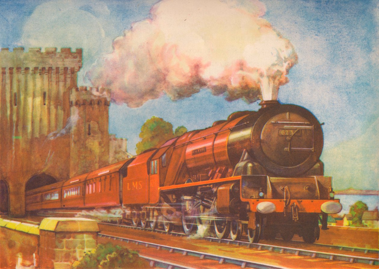 The Irish Mail, LMS, passando por Conway Bridge, 1940 de Unbekannt